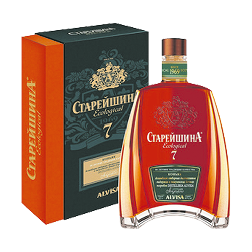 КОНЬЯК СТАРЕЙШИНА 7ЛЕТ АЛК. 40 % 0,5 Л П/УП СТАВРОПОЛЬСКИЙ ВКЗ РОССИЯ