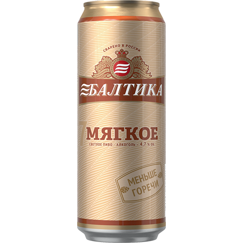 ПИВО БАЛТИКА МЯГКОЕ N7 ПАСТЕР СВЕТЛОЕ АЛК. 4,7 % 0,45 Л Ж/Б ПК БАЛТИКА РОССИЯ
