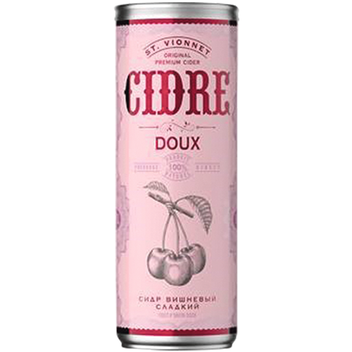 СИДР СВ.ВИОННЕ ГАЗИР ПАСТЕР.ФИЛЬТР. ВИШНЕВЫЙ СЛ АЛК. 5,5 % 0,33 Л Ж/Б СОЮЗ-ВИНО РОССИЯ