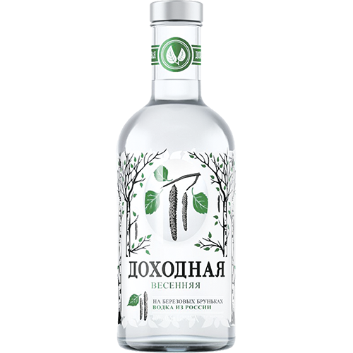 ВОДКА ДОХОДНАЯ ВЕСЕНЯЯ НА БЕРЕЗ.БРУНЬКАХ АЛК. 40 % 0,5 Л СТ/Б КЛВЗ КРИСТАЛЛ РОССИЯ