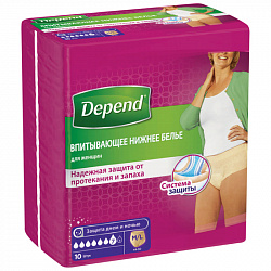 Нижнее белье для женщин Depend М/L впитывающее, 10 шт