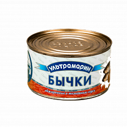Бычки Ультрамарин обжаренные в томатном соусе, 240 г