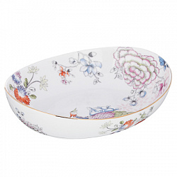 Конфетница Millimi Роза костяной фарфор, 20х12х7 см