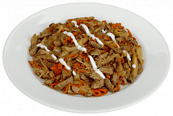 Салат из куриной печени с овощами