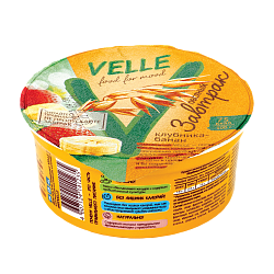 Продукт овсяный Velle ферментированный со вкусом клубники и банана, 175 г