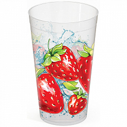 Стакан Полимербыт Гортензия с декором, 400 мл