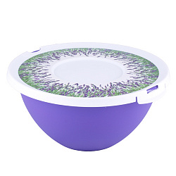 Миска Полимербыт Лаванда с крышкой, 2 л, арт.35608