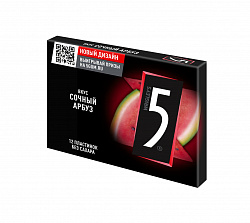 Жевательная резинка Wrigley's 5 Cyclone Арбузный шквал без сахара, 31,2 г