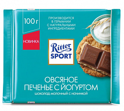 Шоколад Ritter Sport Овсяное печенье с йогуртом молочный, 100 г