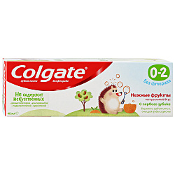 Паста зубная Colgate Нежные фрукты без фторида, для детей от 0 до 2 лет, 60 мл
