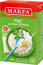 Рис Makfa длиннозерный в пакетиках для варки, 400 г