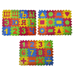 Коврик-пазл Цифры/буквы/фигуры, 36 элементов