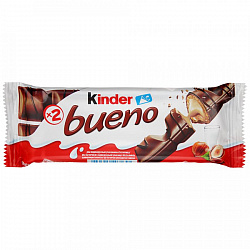 Батончик вафельный Kinder Bueno в шоколаде, 43 г