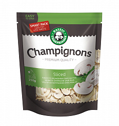 Грибы шампиньоны Baltic Champignons натуральные резаные, 200 г