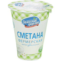 Сметана Залесский фермер Фермерская натуральная 15%, 300 г