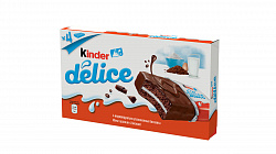 Пирожное Kinder Delice бисквитное в какао глазури, 156 г