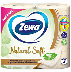 Туалетная бумага Zewa Нейчерал Софт, 4 слоя, 4 шт