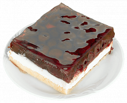 Десерт творожный с вишней