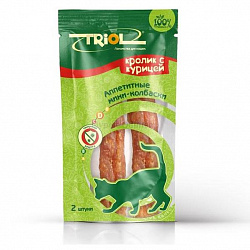 Мини-колбаски для кошек Triol Аппетитные Кролик с курицей, 2 шт