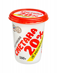 Сметана РостАгроЭкспорт 20%, 500 г