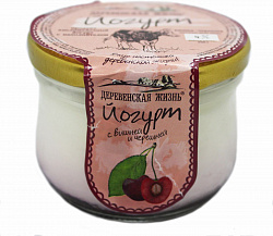 Йогурт термостатный Деревенская Жизнь Вишня-черешня 4%, 200 г