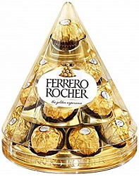 Конфеты Ferrero Rocher, молочный шоколад, начинка из крема и лесного ореха, 212 г