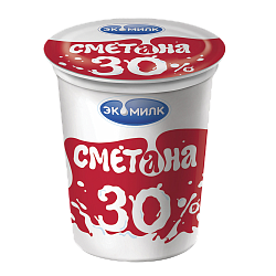 Сметана Экомилк 30%, 315/400 г